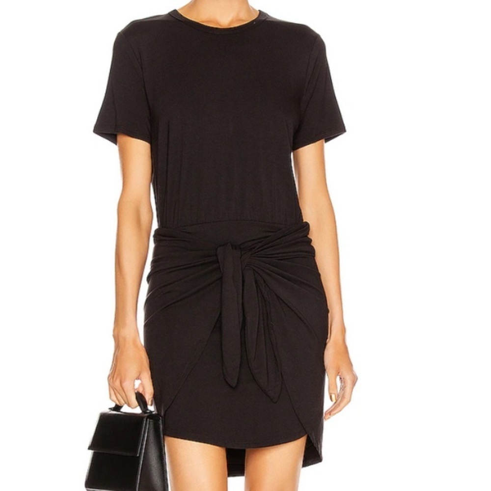 Euc Veronica Beard Bernice Tie-Front Jersey Dress Black Size Medium